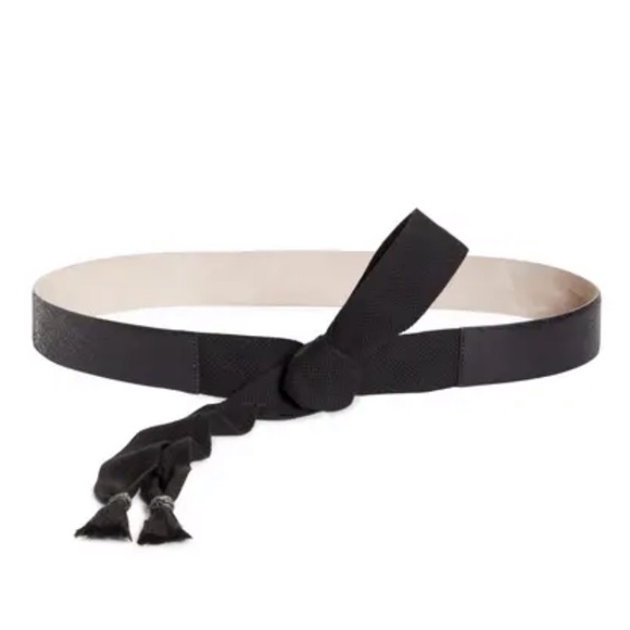 NWT Brunello Cucinelli tie leather belt in black🖤 - Picture 2 of 8